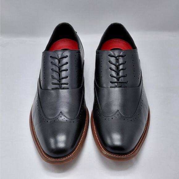 Stacy Adams Mens Dress Shoes Size 13 Black Leather Wingtip Oxford Lace Up Work - Picture 2 of 14